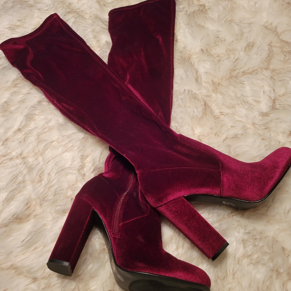 Chinese Laundry Red Velvet Boots